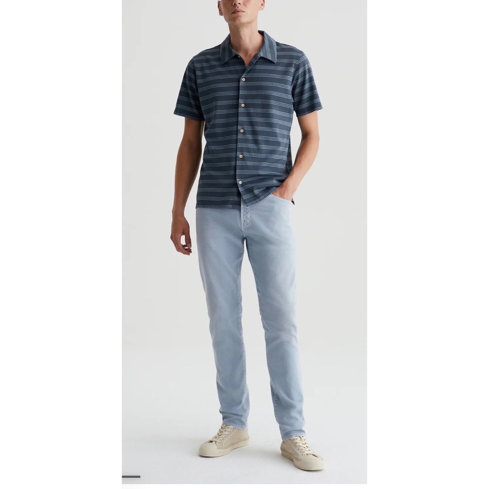 AG Jeans Tellis Men 33 Modern Slim Sateen Pants Light Blue Twill Chino Stretch